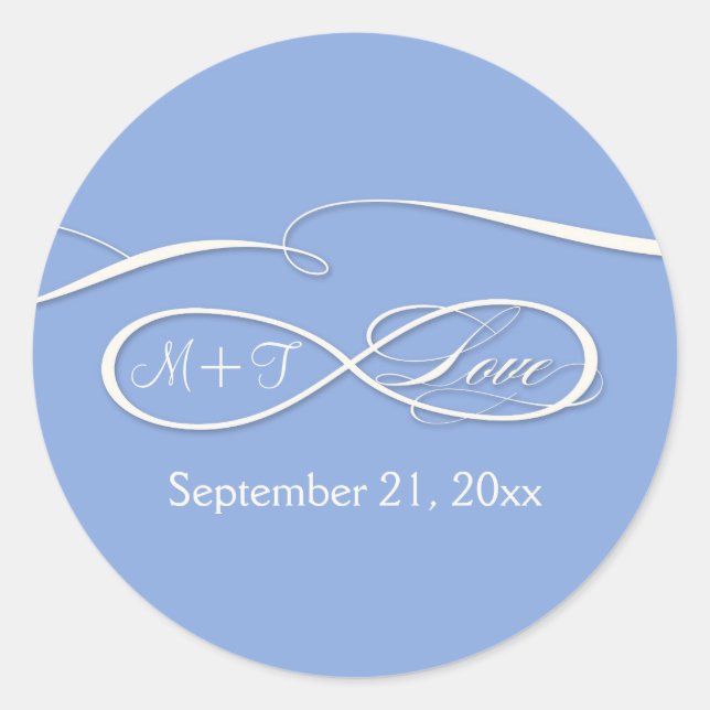 Infinity Symbol Sign Infinite Love Wedding Set Classic Round Sticker (Front)