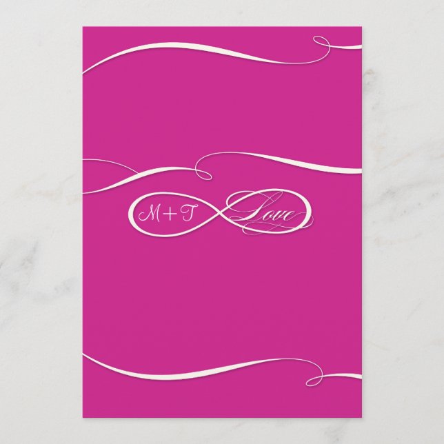 Infinity Symbol Sign Infinite Love Wedding Set Menu (Front)