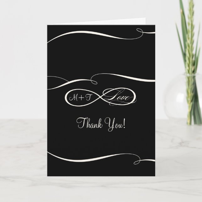 Infinity Symbol Sign Infinite Love Wedding Thanks Thank You Card (Front)