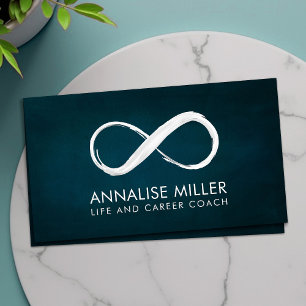 Infinity Symbol - White Paint strokes  Business Ca Card