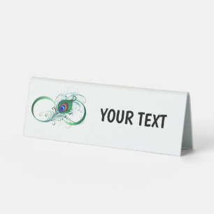 Infinity Symbol with Peacock Feather