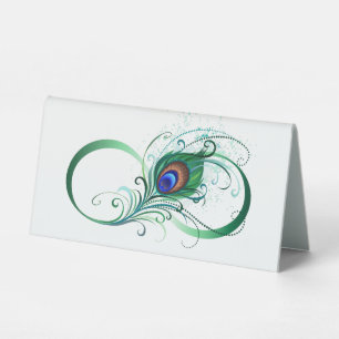Infinity Symbol with Peacock Feather