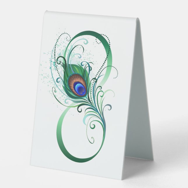 Infinity Symbol with Peacock Feather (Front)
