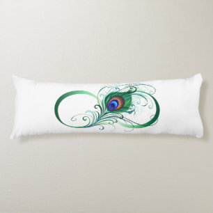 Infinity Symbol with Peacock Feather Body Cushion
