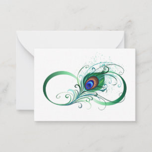 Infinity Symbol with Peacock Feather Card