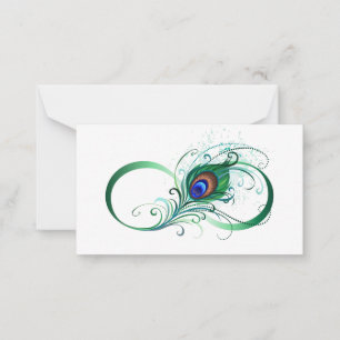 Infinity Symbol with Peacock Feather Card