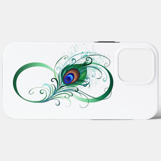 Infinity Symbol with Peacock Feather Case-Mate iPhone Case (Back (Horizontal))