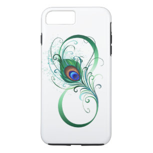 Infinity Symbol with Peacock Feather iPhone 8 Plus/7 Plus Case