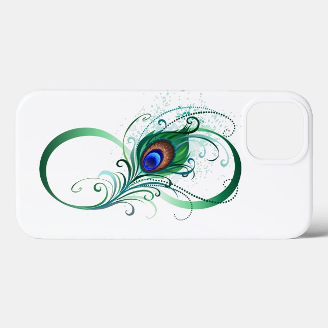 Infinity Symbol with Peacock Feather Case-Mate iPhone Case (Back (Horizontal))