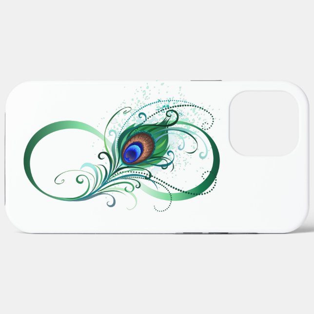 Infinity Symbol with Peacock Feather Case-Mate iPhone Case (Back (Horizontal))