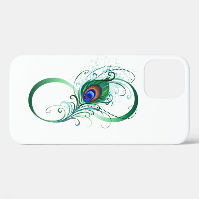 Infinity Symbol with Peacock Feather Case-Mate iPhone Case (Back (Horizontal))
