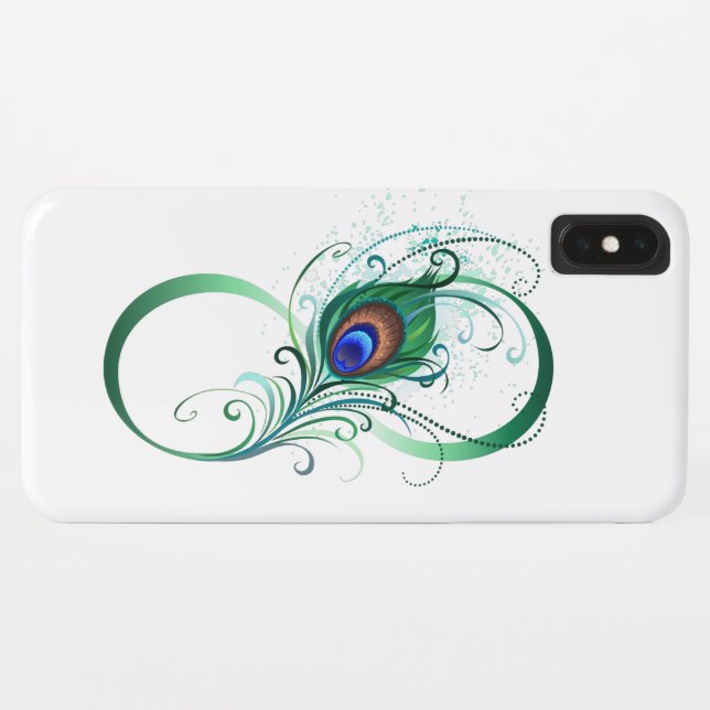 Infinity Symbol with Peacock Feather Case-Mate iPhone Case (Back (Horizontal))