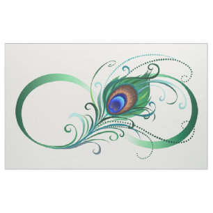 Infinity Symbol with Peacock Feather Fabric
