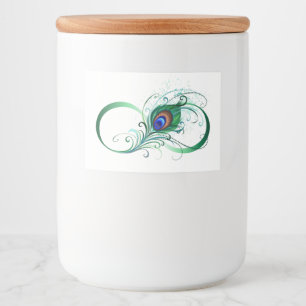 Infinity Symbol with Peacock Feather Food Label