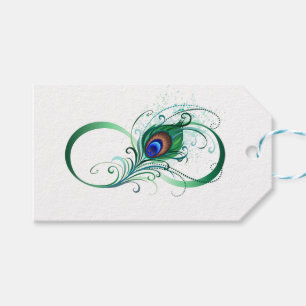 Infinity Symbol with Peacock Feather Gift Tags