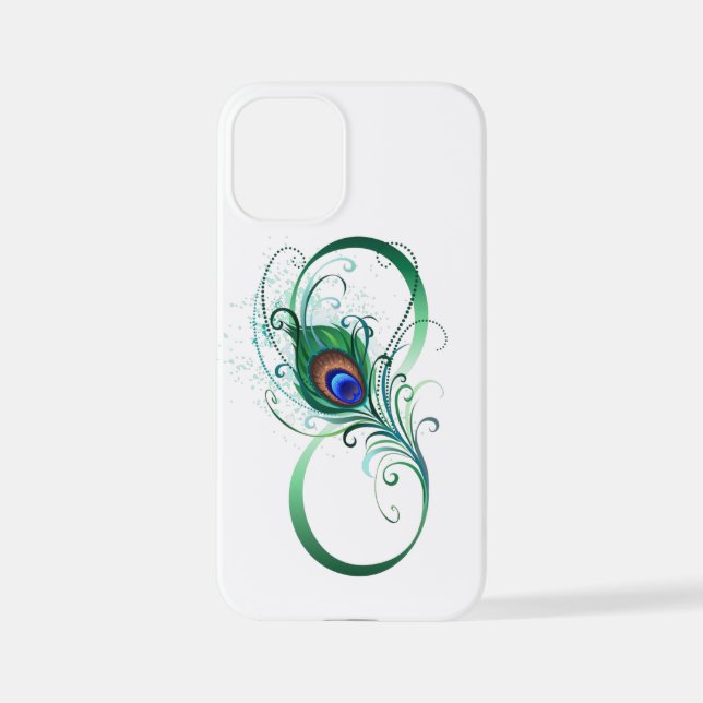 Infinity Symbol with Peacock Feather iPhone Case (Back)