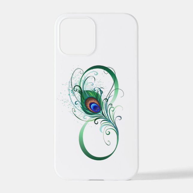 Infinity Symbol with Peacock Feather iPhone Case (Back)