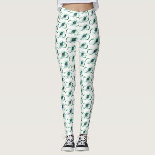 Infinity Symbol with Peacock Feather Leggings