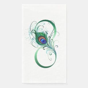 Infinity Symbol with Peacock Feather Napkin