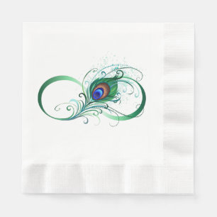 Infinity Symbol with Peacock Feather Napkin
