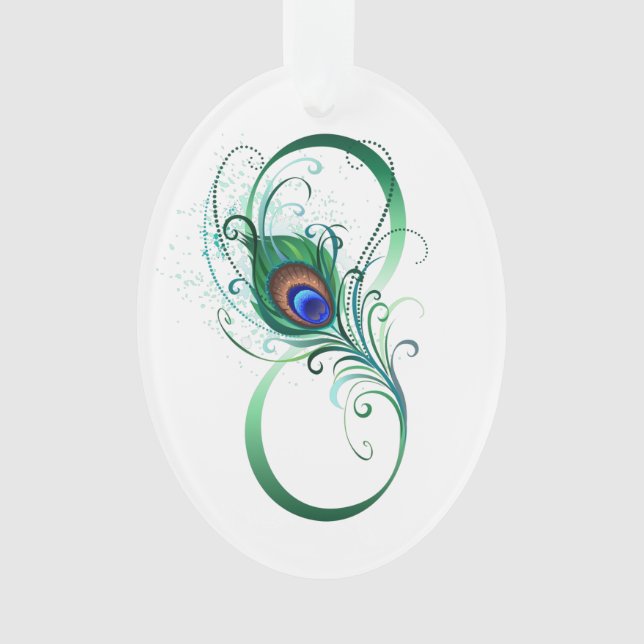 Infinity Symbol with Peacock Feather Ornament (Front)
