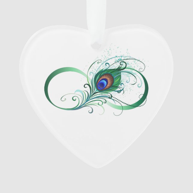 Infinity Symbol with Peacock Feather Ornament (Front)