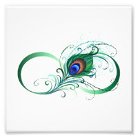 Infinity Symbol with Peacock Feather
