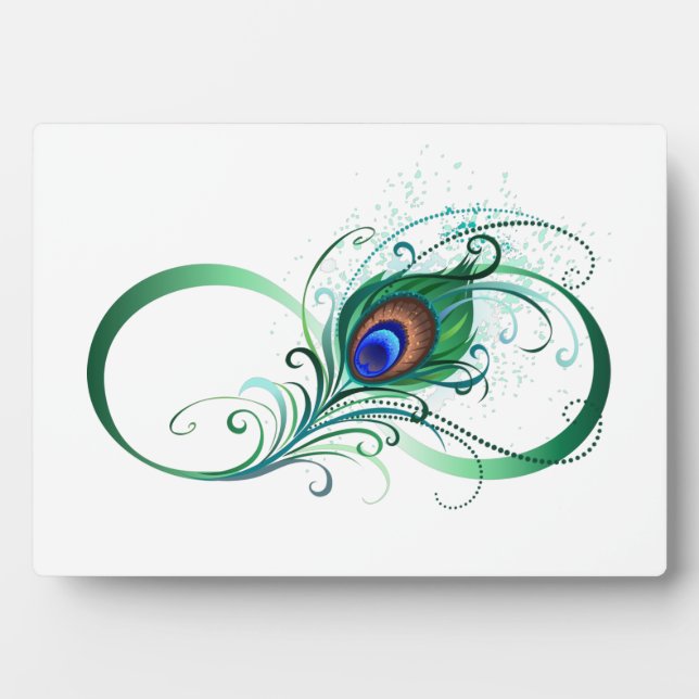 Infinity Symbol with Peacock Feather Plaque (Front)