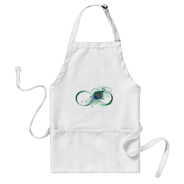 Infinity Symbol with Peacock Feather Standard Apron (Front)