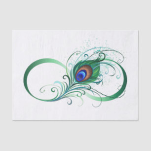 Infinity Symbol with Peacock Feather Tissue Paper