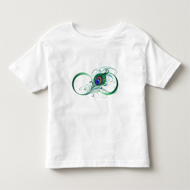 Infinity Symbol with Peacock Feather Toddler T-Shirt (Front)