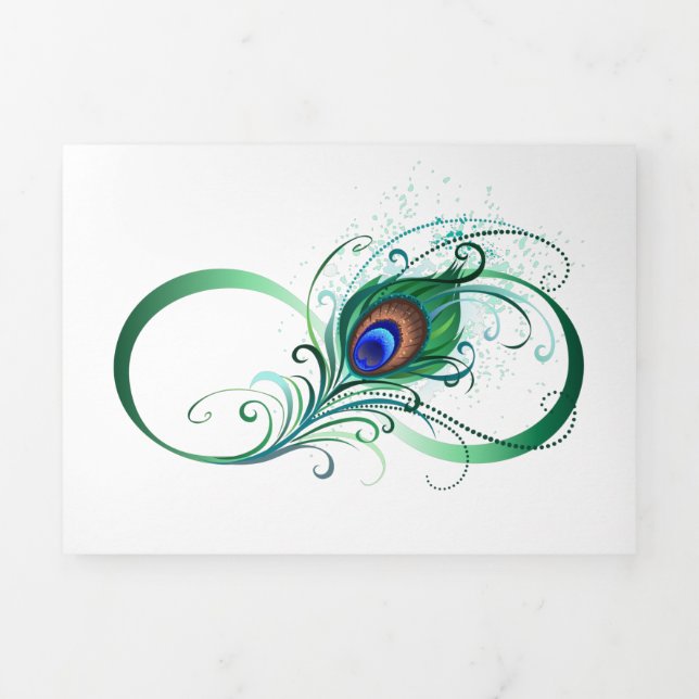 Infinity Symbol with Peacock Feather Tri-Fold Programme (Cover)