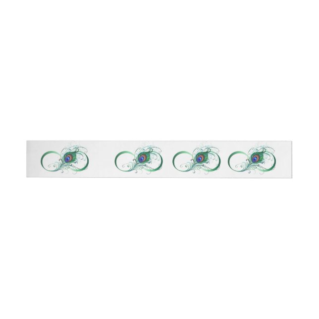 Infinity Symbol with Peacock Feather Wrap Around Label (Individual)