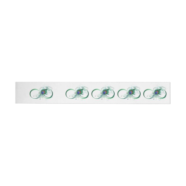 Infinity Symbol with Peacock Feather Wraparound Address Label (Individual)