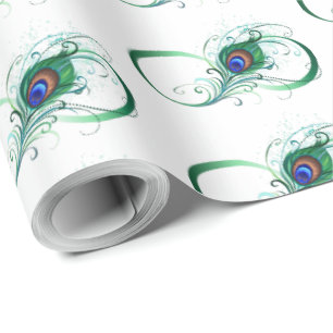 Infinity Symbol with Peacock Feather Wrapping Paper