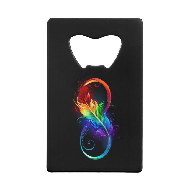 Infinity Symbol with Rainbow Feather (Front)