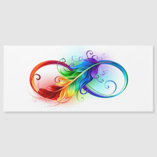 Infinity Symbol with Rainbow Feather