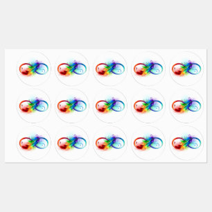 Infinity Symbol with Rainbow Feather