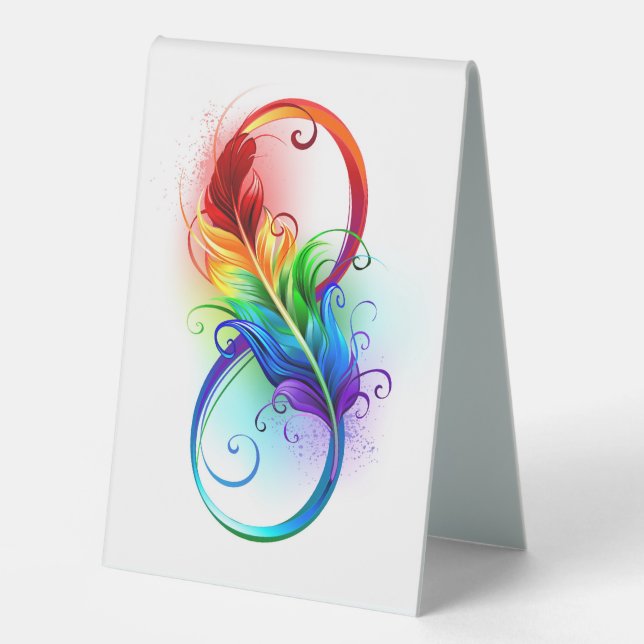 Infinity Symbol with Rainbow Feather (Front)