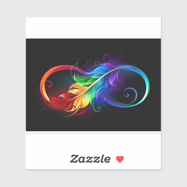 Infinity Symbol with Rainbow Feather (Sheet)
