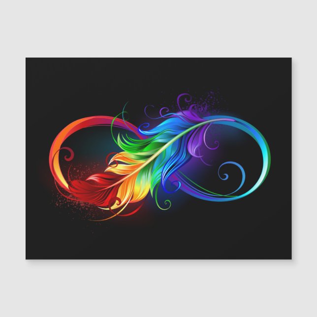 Infinity Symbol with Rainbow Feather (Front)