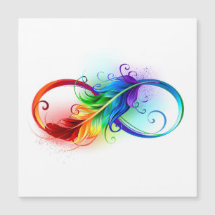 Infinity Symbol with Rainbow Feather