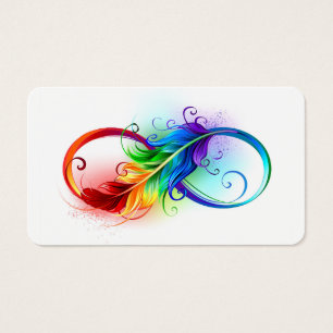 Infinity Symbol with Rainbow Feather
