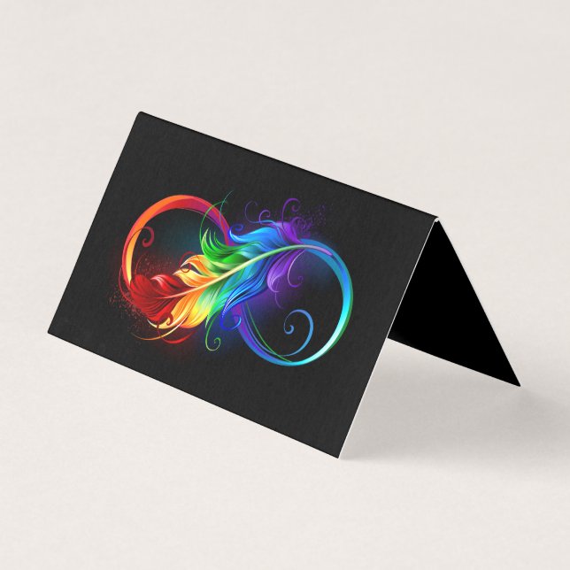 Infinity Symbol with Rainbow Feather (Front)