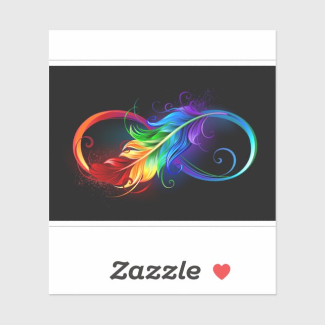 Infinity Symbol with Rainbow Feather (Sheet)