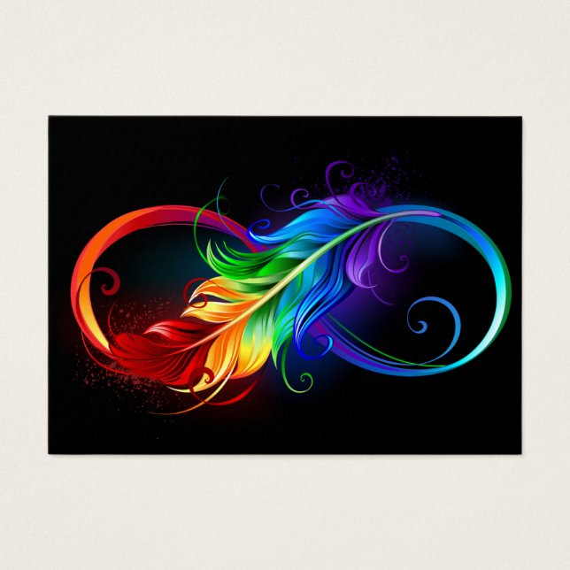 Infinity Symbol with Rainbow Feather (Front)