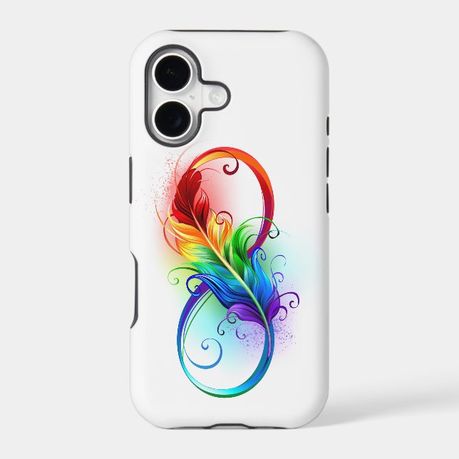 Infinity Symbol with Rainbow Feather (Back)