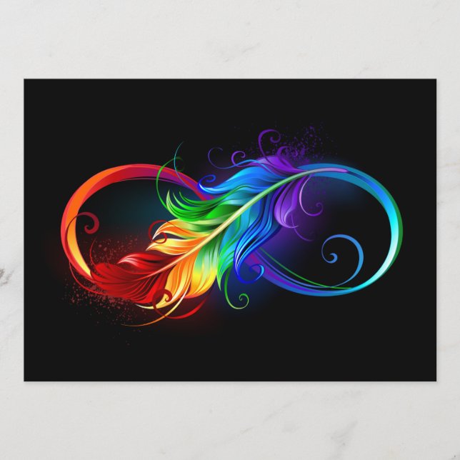 Infinity Symbol with Rainbow Feather Advice Card (Front)