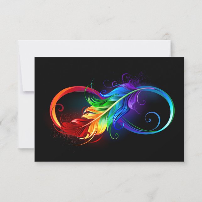 Infinity Symbol with Rainbow Feather Announcement (Front)