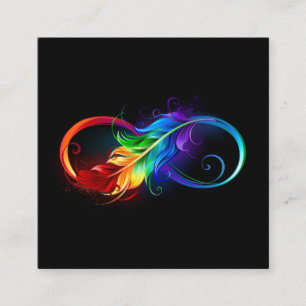 Infinity Symbol with Rainbow Feather Appointment Card